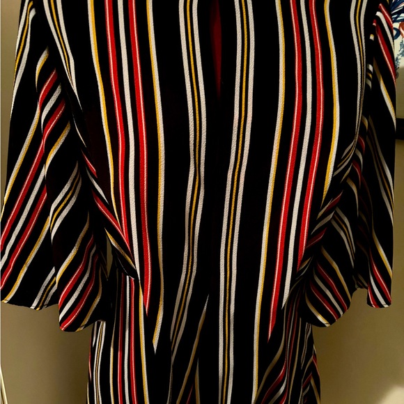 MED -  NWOT Flutter Sleeve Stripped Dress - Picture 2 of 5